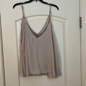 Free People light pink satin cami with lace “bra” underneath